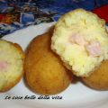 Arancine con il prosciutto e formaggi
