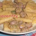 Paccheri con luganica e salsa di noci genovese