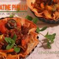 Crostatine phyllo con farcia mediterranea