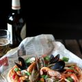 La pizza di mare , l'acqua 