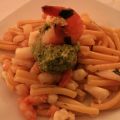 Pasta Seppie, Gamberi e spuma di Broccoli