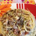 spaghetti crudo radicchio e mascarpone