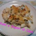 Timballo di Tagliatelle con Salsiccia e Piselli