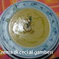 Crema di ceci con  gamberi