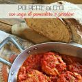 Polpette di ceci con sugo di pomodoro e zucchine