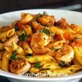 Penne risottate con gamberi, capesante e rucola