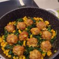 Polpette, ceci e spinaci
