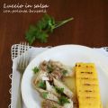 Luccio del Garda in salsa con polenta brustolà