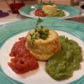 Sformatini di ricotta con crema di piselli