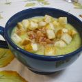 Crema di zucchine e porri con pancetta