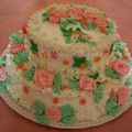 Prima torta a due piani.Buttercream Roses