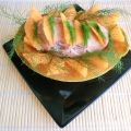 Melone servito con ripieno di petto di pollo /[...]