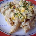 Penne con tonno, porri e panna