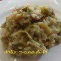 Risotto con carciofi e pancetta tesa