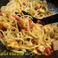 Linguine con pesce spada e coralli di capesante