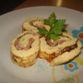 Rotolo di frittata prosciutto e curry