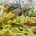 Tagliatelle in salsa di gamberoni