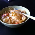 Tagliatelle ai porri e salmone