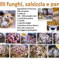 Pasta funghi, salsiccia e panna.