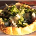 Insalata gorgonzola e pere nel cestino