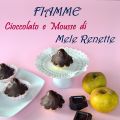 Fiamme al cioccolato e mousse di mele renette
