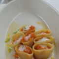 Paccheri ripieni di zucca con salsa besciamella.