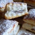 Sgonfiotti di ricotta, cacao e pere.