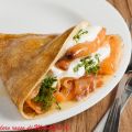 Crêpes di lenticchie rosse e salmone