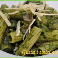 Pasta con crema di spinaci e speck