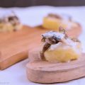 TARTINE DI POLENTA AI DUE GORGONZOLA E CHIODINI